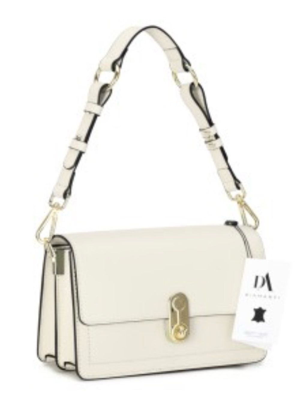 Elegant Cream Leather Shoulder Bag